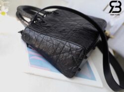 Túi Medium Lady D-Sire Bag Màu Đen Macrocannage Crinkled Calfskin Best Quality
