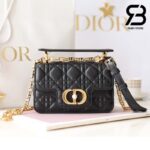 Túi Mini Dior Jolie Top Handle Bag Màu Đen Cannage Calfskin Best Quality