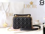Túi Mini Dior Jolie Top Handle Bag Màu Đen Cannage Calfskin Best Quality