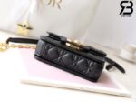 Túi Mini Dior Jolie Top Handle Bag Màu Đen Cannage Calfskin Best Quality
