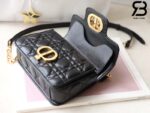 Túi Mini Dior Jolie Top Handle Bag Màu Đen Cannage Calfskin Best Quality