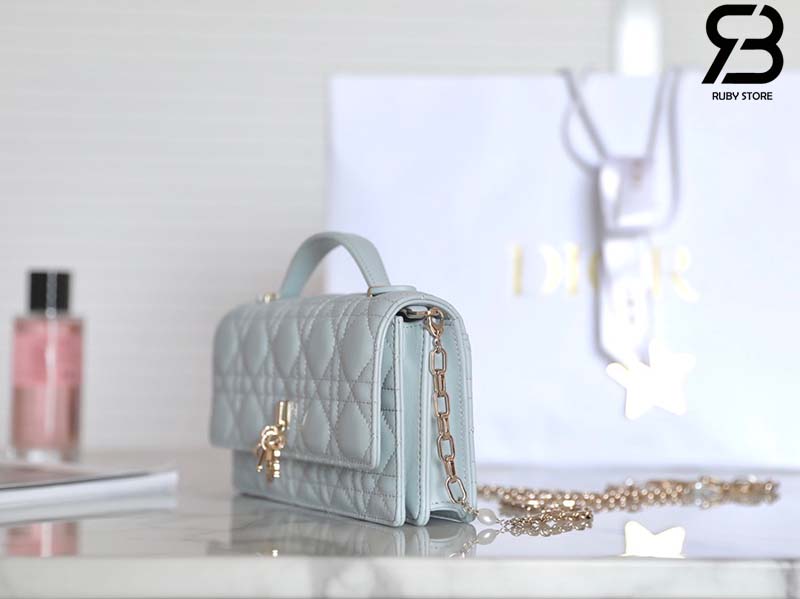 Túi Mini Miss Dior Bag Màu Xanh Placid Lamskin 21CM Best Quality