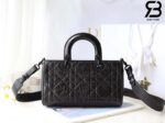 Túi Small Lady D-Sire Bag Màu Đen Macrocannage Crinkled Calfskin Best Quality