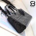 Túi Small Lady D-Sire Bag Màu Đen Macrocannage Crinkled Calfskin Best Quality