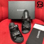 Dép Chanel 24S Dad Sandal Mule Black Lambskin Best Quality