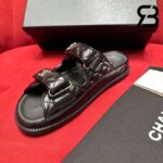 Dép Chanel 24S Dad Sandal Mule Black Lambskin Best Quality