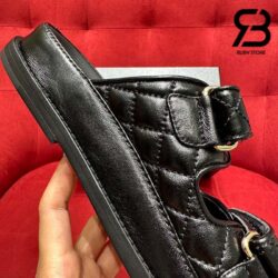 Dép Chanel 24S Dad Sandal Mule Black Lambskin Best Quality