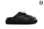Giày Chanel 23C CC Turn Lock Mule Clog Slipper Black Lambskin Best Quality
