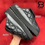 Giày Chanel 23C CC Turn Lock Mule Clog Slipper Black Lambskin Best Quality