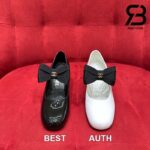 Giày Chanel 24C Mary Janes With Ribbon Black Patent Calfskin Best Quality