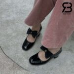Giày Chanel 24C Mary Janes With Ribbon Black Patent Calfskin Best Quality