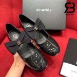 Giày Chanel 24C Mary Janes With Ribbon Black Patent Calfskin Best Quality
