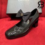 Giày Chanel 24C Mary Janes With Ribbon Black Patent Calfskin Best Quality