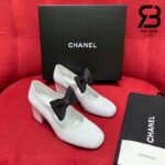 Giày Chanel 24C Mary Janes With Ribbon White Patent Calfskin Best Quality