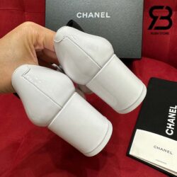 Giày Chanel 24C Mary Janes With Ribbon White Patent Calfskin Best Quality