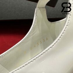Giày Chanel 24C Mary Janes With Ribbon White Patent Calfskin Best Quality