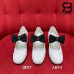 Giày Chanel 24C Mary Janes With Ribbon White Patent Calfskin Best Quality