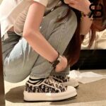 Giày Walk'n'Dior Platform Sneaker Deep Blue Oblique Embroidered Cotton Best Quality