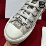 Giày Walk'n'Dior Platform Sneaker Stone Gray Oblique Embroidered Cotton Best Quality