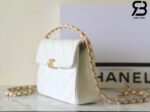Túi Chanel 24S Mini Flap Bag With Top Handle Màu Trắng Caviar 18CM Best Quality