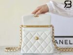 Túi Chanel 24S Mini Flap Bag With Top Handle Màu Trắng Caviar 18CM Best Quality