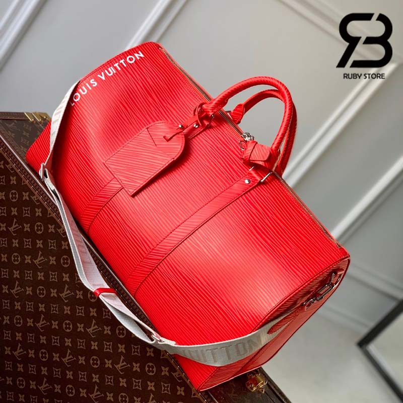 Túi LV Keepall Bandoulière 50 Màu Đỏ EPI Best Quality