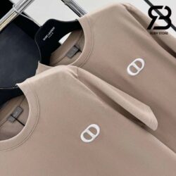 Áo Thun CD Icon Relaxed-Fit T-Shirt Brown Cotton Jersey Best Quality