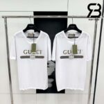 Áo Thun Oversize Washed T-Shirt Gucci Logo Màu Trắng Best Quality