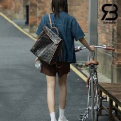 Ba Lô Goyard Saint Léger Backpack Goyardine Màu Đen Tan Canvas 37CM Best Quality