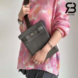 Balo Hermes Hac A Dos PM Backpack Xám Gris Etain PHW Best Quality
