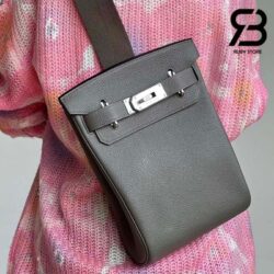 Balo Hermes Hac A Dos PM Backpack Xám Gris Etain PHW Best Quality