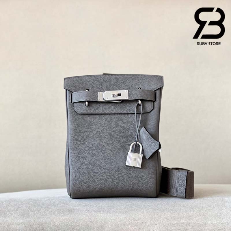 Balo Hermes Hac A Dos PM Backpack Xám Gris Etain PHW Best Quality