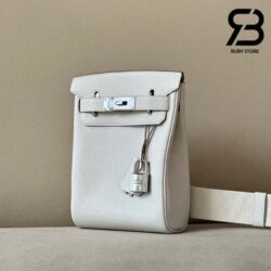 Balo Hermes Hac A Dos PM Backpack Gris Pale PHW Best Quality