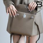 Balo Hermes Kelly Ado Backpack Xám Etoupe Clemence Best Quality