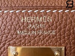 Balo Hermes Kelly Ado Backpack Nâu Gold Clemence Best Quality