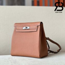 Balo Hermes Kelly Ado Backpack Nâu Gold Clemence Best Quality
