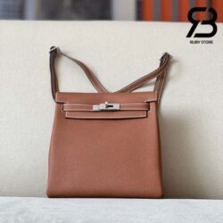 Balo Hermes Kelly Ado Backpack Nâu Gold Clemence Best Quality