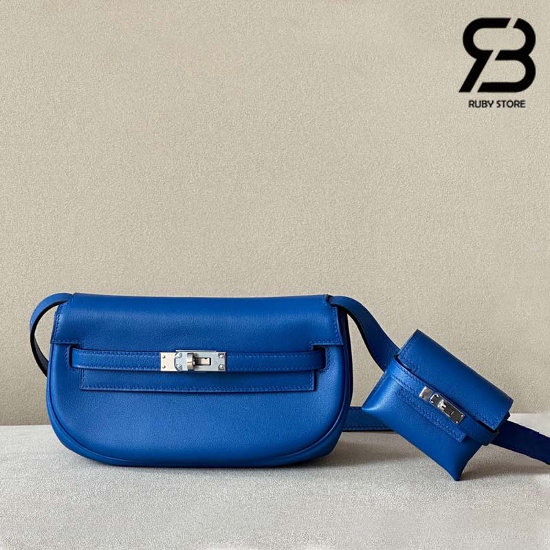 Túi Hermes Kelly Moove Bleu De France Da Swift PHW 20CM Best Quality