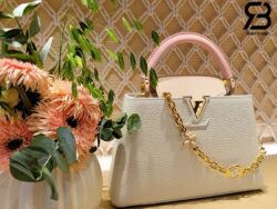 Túi LV Capucines BB Snow White Quartz Jasmine Monogram Chain 27CM Best Quality