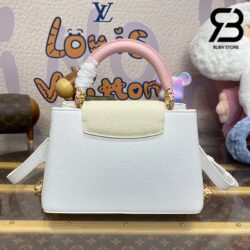 Túi LV Capucines BB Snow White Quartz Jasmine Monogram Chain 27CM Best Quality