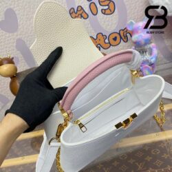 Túi LV Capucines BB Snow White Quartz Jasmine Monogram Chain 27CM Best Quality