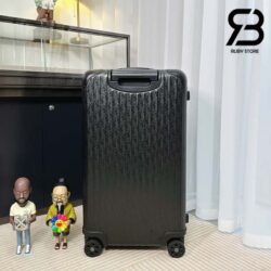 Vali Dior x Rimowa Trunk Suitcase Black Dior Oblique Aluminum Best Quality