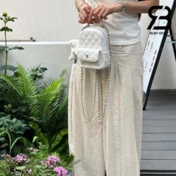 Ba Lô Chanel 24C Backpack Trắng Caiviar GHW 18CM Best Quality