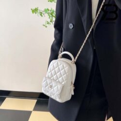 Ba Lô Chanel 24C Backpack Trắng Caiviar GHW 18CM Best Quality
