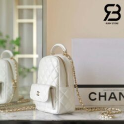 Ba Lô Chanel 24C Backpack Trắng Caiviar GHW 18CM Best Quality