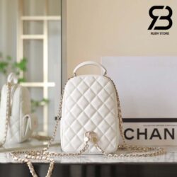 Ba Lô Chanel 24C Backpack Trắng Caiviar GHW 18CM Best Quality