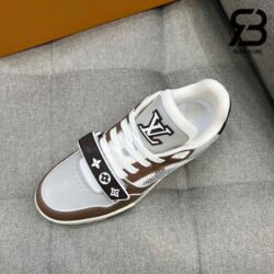 Giày Louis Vuitton LV Trainer Moka Brown Monogram Flower Best Quality