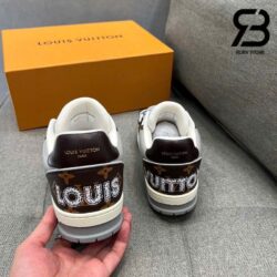 Giày Louis Vuitton LV Trainer Moka Brown Monogram Flower Best Quality