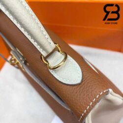 Túi Hermes Kelly 25 Retourne Hss Gold Craie Togo GHW Da Nhập Khâu Tay Best Quality (SALE)