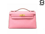 Túi Hermes Kelly Pochette 22 Bubble Gum Epsom GHW Khâu Tay Best Quality
